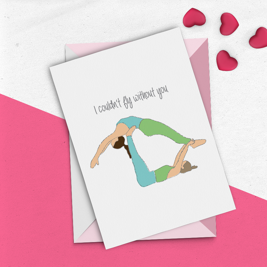 Valentines Day Card Acro Yoga