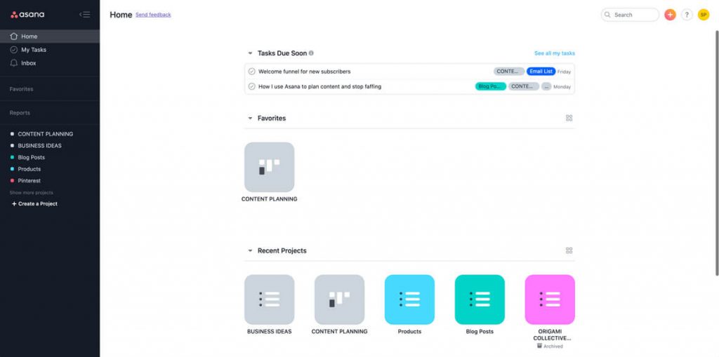 Organise business with Asana